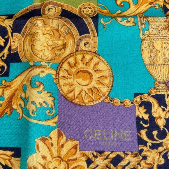 Celine Vintage Cotton Scarf – Baroque Patchwork Motif - Picture 5 of 12